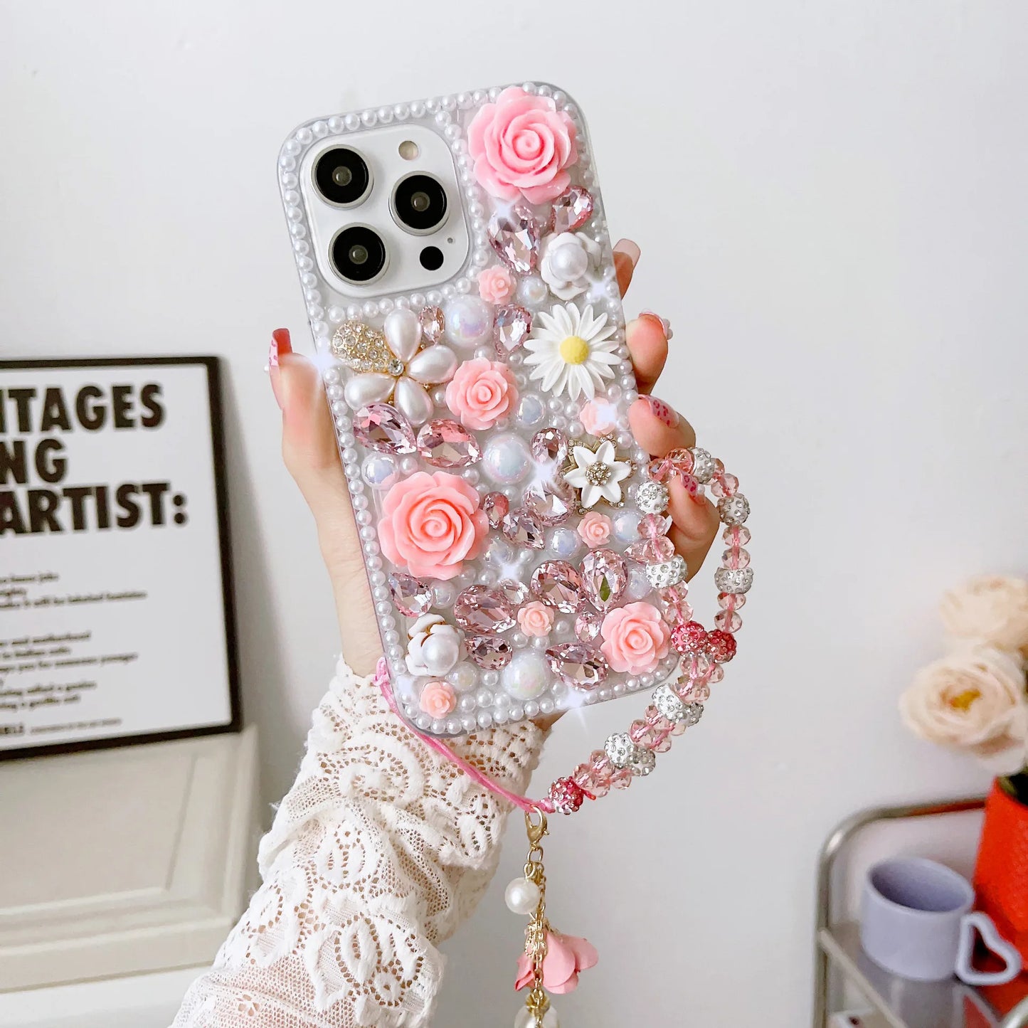 iPhone case - Rosé and Pink Luxe PearlShield