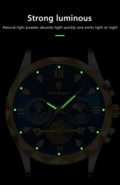 POEDAGAR Imperium: Men’s Luxury Chronograph Quartz Watch